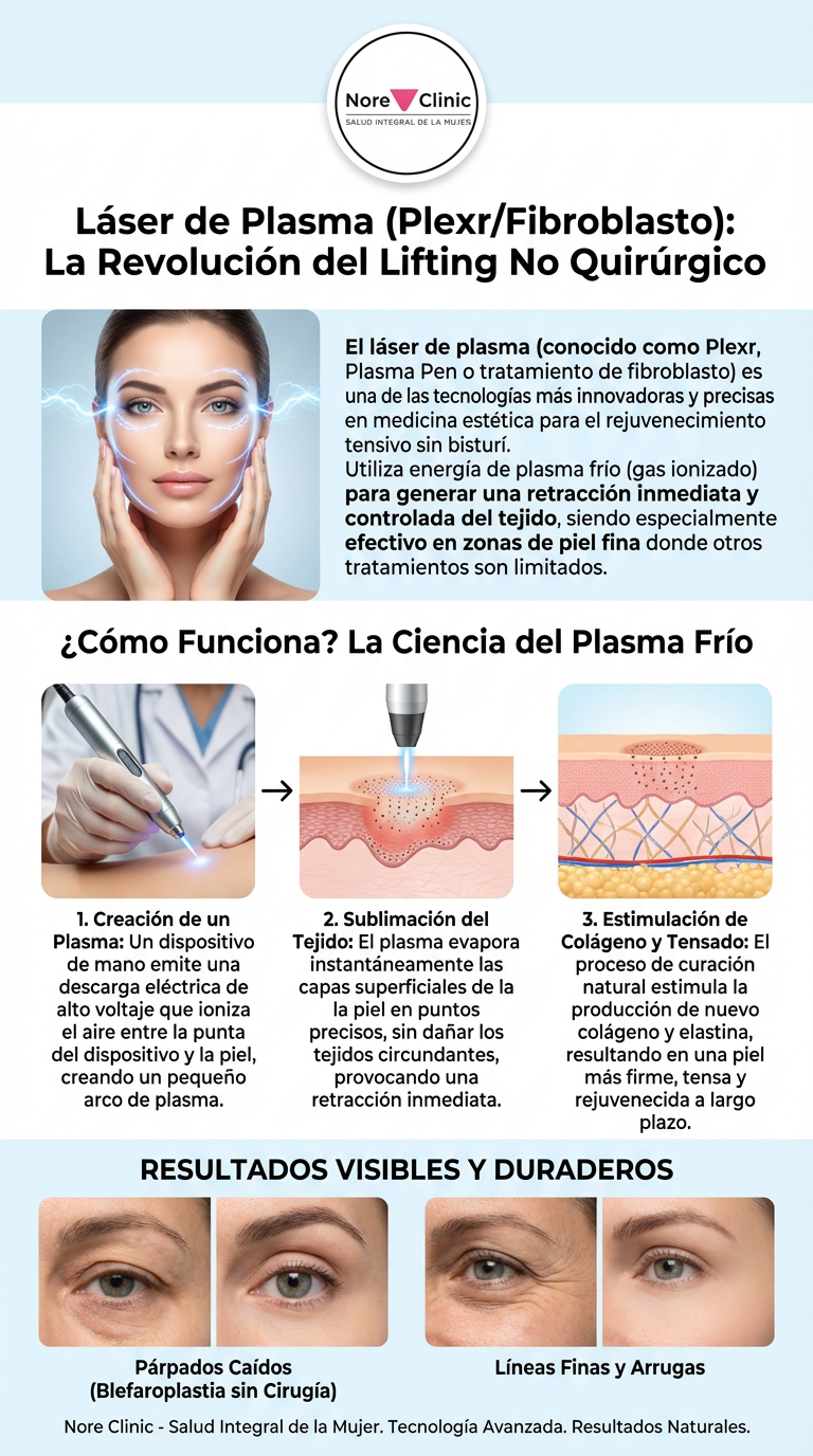 Láser de Plasma (Fibroblasto/Plexr) para Blefaroplastia Sin Cirugía en Cartagena | Nore Clinic
