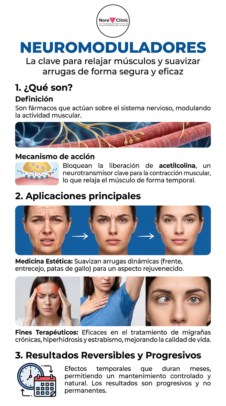 Neuromoduladores (Toxina Botulínica) - Usos Estéticos y Terapéuticos en Cartagena | Nore Clinic