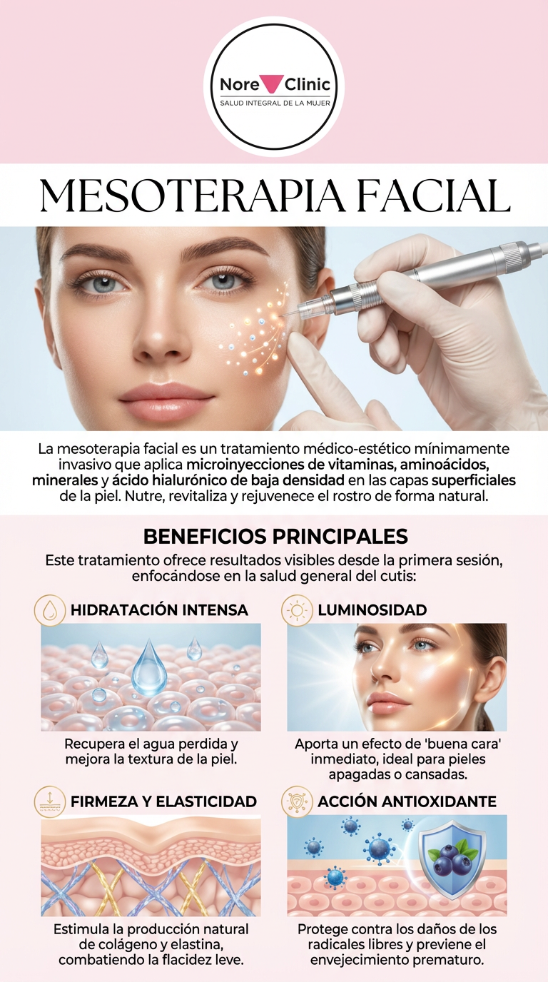 Mesoterapia Facial con Ácido Hialurónico en Cartagena: Hidratación Profunda y Luminosidad | Nore Clinic