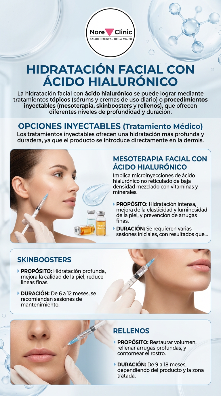 Hidratación Facial Profunda con Ácido Hialurónico en Cartagena | Nore Clinic
