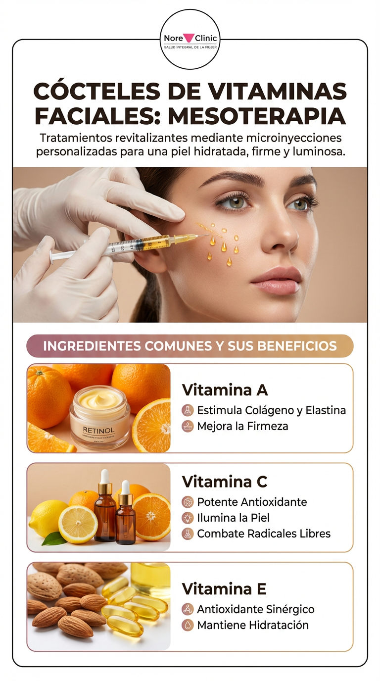 Cócteles de Vitaminas Faciales: Nutrición y Revitalización Profunda en Cartagena | Nore Clinic
