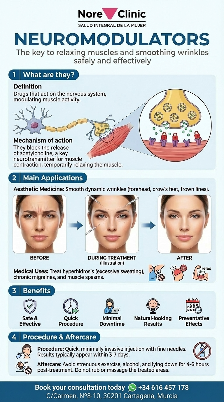 Neuromodulators in Cartagena: Relax Muscles and Smooth Wrinkles Safely | Nore Clinic